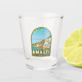 Amalfi Italië Retro Travel Art  Shot Glas (Voorkant)