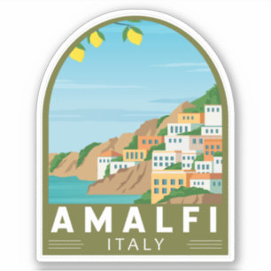 Amalfi Italië Retro Travel Art  Sticker