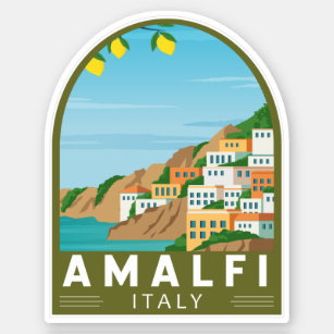 Amalfi Italië Retro Travel Art  Sticker