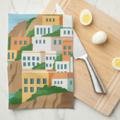 Amalfi Italië Retro Travel Art Theedoek (Quarter Fold)