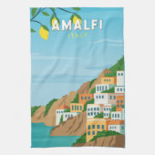 Amalfi Italië Retro Travel Art Theedoek (Verticaal)