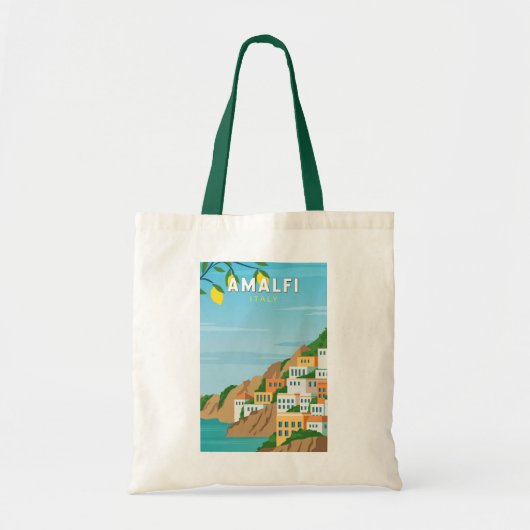 Amalfi Italië Retro Travel Art  Tote Bag (Voorkant)