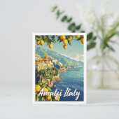 Amalfi Italië Vintage Beroemde Reisplaats Briefkaart (Staand voorkant)