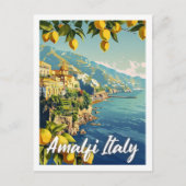 Amalfi Italië Vintage Beroemde Reisplaats Briefkaart (Voorkant)
