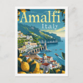 Amalfi Italië Vintage Beroemde Reisplaats Briefkaart (Voorkant)