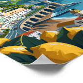 Amalfi Italië Vintage Beroemde Reisplaats Poster (Hoek)