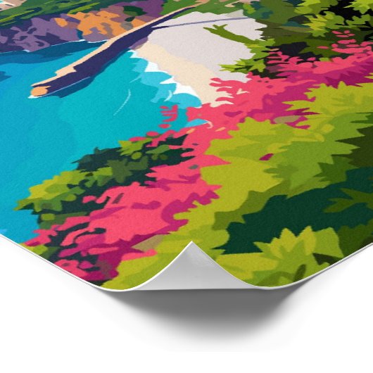 Amalfi Italië vintage reisillustratie Poster (Hoek)