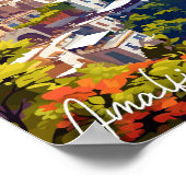 Amalfi Italië vintage reisillustratie Poster (Hoek)