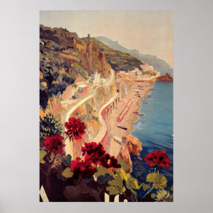 Amalfi, Italië Vintage Travel Advertisement Poster