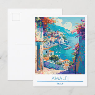 Amalfi Italië Vintage Travel Briefkaart