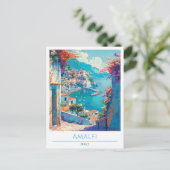 Amalfi Italië Vintage Travel Briefkaart (Staand voorkant)