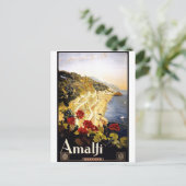 Amalfi Italië Vintage Travel Briefkaart (Staand voorkant)