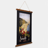 Amalfi Italië Vintage Travel Hangend Wandkleed (Gebogen)