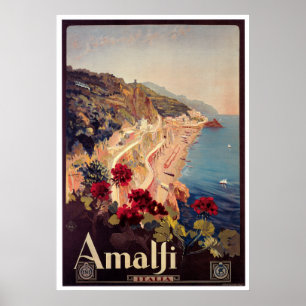 Amalfi, Italië Vintage Travel Poster
