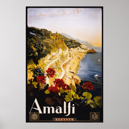 Amalfi Italië Vintage Travel Poster (Voorkant)