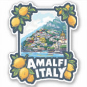 Amalfi Italië Vintage Travel Sticker (Voorkant)