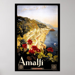 Amalfi, Italië Vintage Travel Tourism Poster