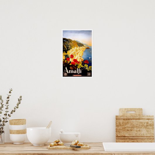Amalfi Italië — vintonijnreis Poster (Keuken)