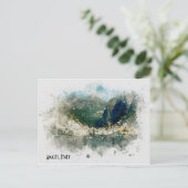 Amalfi Italië waterverf scène reisposter stijl Briefkaart (Staand voorkant)