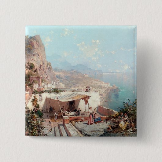 Amalfi-knop van Unterberger Vierkante Button 5,1 Cm (Voorkant)