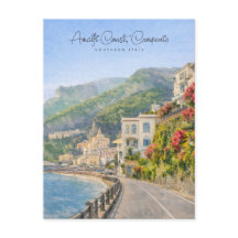 Amalfi-kust Aquarel Romantische Reisherinnering