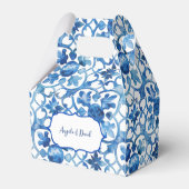 Amalfi-kust Blauwe Witte Tegels Italië  Bedankdoosjes (Achterkant)