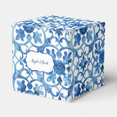 Amalfi-kust Blauwe Witte Tegels Italië  Bedankdoosjes (Achterkant)