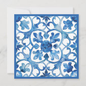 Amalfi-kust Blauwe Witte Tegels Italië  Save The Date (Voorkant)