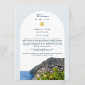 Amalfi-kust boog Italië citroenen huwelijks itiner Programmakaart (Voorkant)