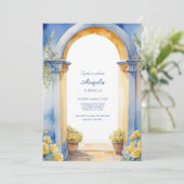 Amalfi-kust boogvormig mediterraan uitzicht kaart (Staand voorkant)