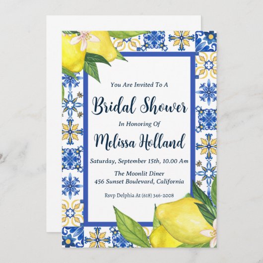 amalfi-kust bruidsuitnodigingen kaart (Voorkant / Achterkant)