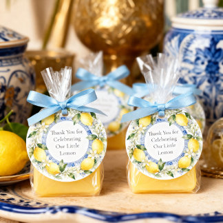 Amalfi-kust citroen baby shower favor dank je bedankjes labels
