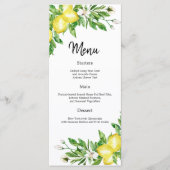 Amalfi kust citroen bloemen bruiloft Receptie menu (Voorkant)