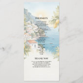 Amalfi Kust Citroen Huwelijksprogramma | Italiaans Menu (Achterkant)