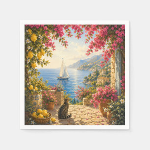 Amalfi-kust Citroenenboomgaard   Mediterraan Itali Servet