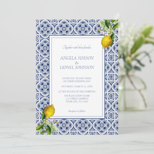 Amalfi-kust citroentegels Italië gepersonaliseerde Kaart (Staand voorkant)