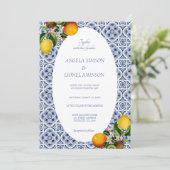 Amalfi-kust citroentegels Italië ovale lijst Kaart (Staand voorkant)