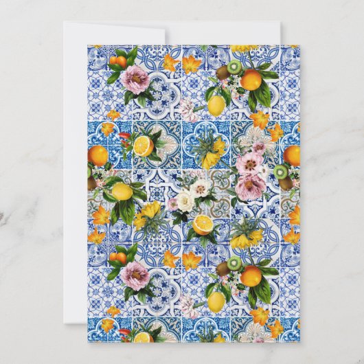 Amalfi-kust citroentegels Italië ovale lijst Kaart (Achterkant)