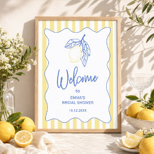 Amalfi-kust Citrus Bruiloft Welkom Poster