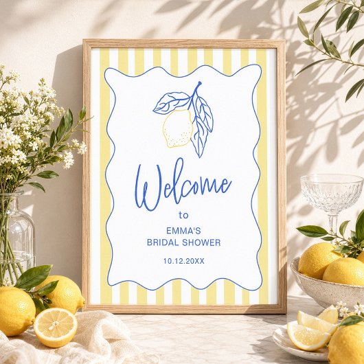 Amalfi-kust Citrus Bruiloft Welkom Poster