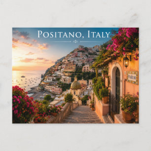 Amalfi-kust Gouden Uur Schitterende kaart
