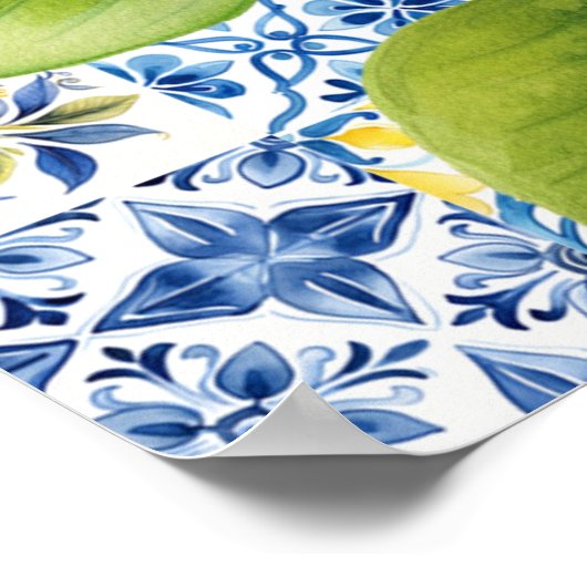 Amalfi Kust Italiaans Bruidsdiner Welkomstbord Poster (Hoek)