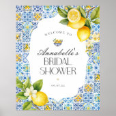 Amalfi Kust Italiaans Bruidsdiner Welkomstbord Poster (Voorkant)