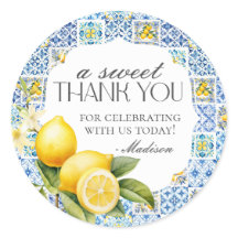 Amalfi Kust Italiaans Dessert Favor Sticker