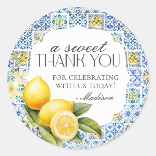 Amalfi Kust Italiaans Dessert Favor Sticker (Voorkant)
