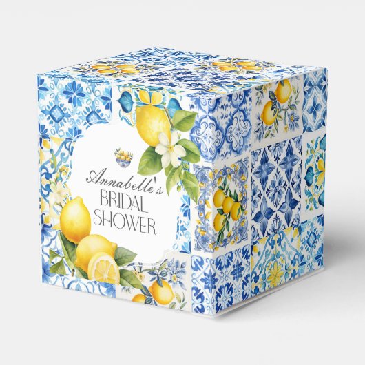 Amalfi Kust Italiaanse Bruidsfeest Dessert Favoren Bedankdoosjes (Achterkant)