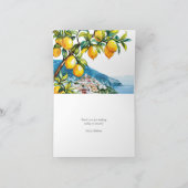 Amalfi-kust Italiaanse Bruiloft Citrus Citroen Bedankkaart (Binnen)