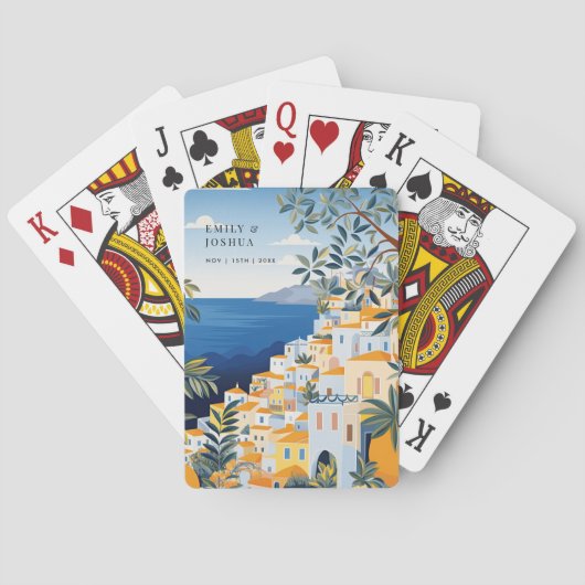 Amalfi kust Italiaanse bruiloft Pokerkaarten (Achterkant)