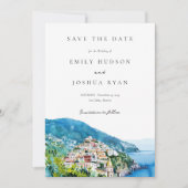 Amalfi kust Italiaanse bruiloft Save The Date (Voorkant)