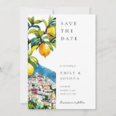 Amalfi kust Italiaanse bruiloft Save The Date (Voorkant)